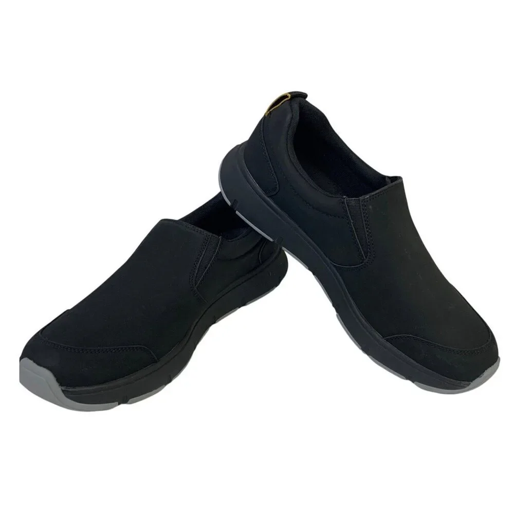 Gerry Mens Size 10 Black Faux Leather Slide On Moc II Comfort Sneakers Shoes